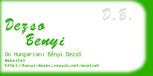 dezso benyi business card
