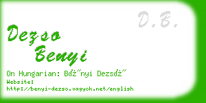 dezso benyi business card